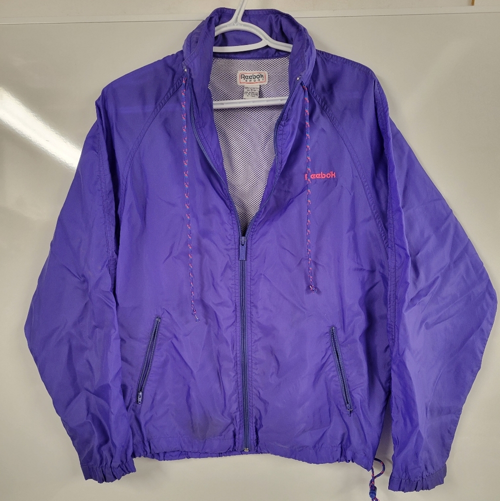 Vintage Reebok Sport Windbreaker Purple Running Track Jacket, Women's Small Boxy